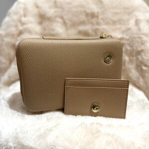 Giorgio Armani X Eva Airlines (2fer) amenity case with card case.